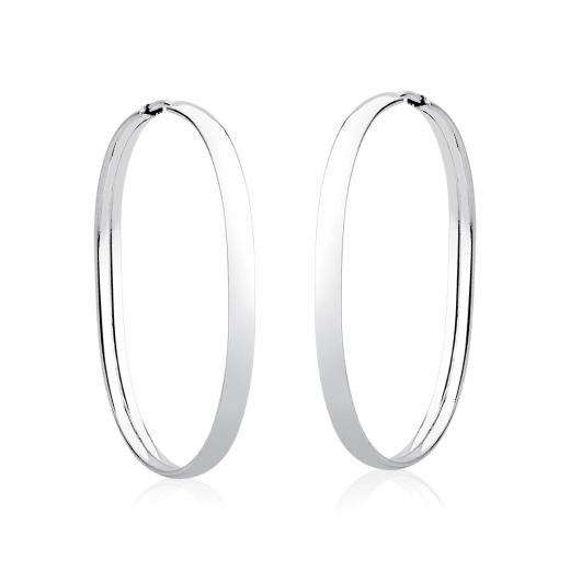 Produto Argola Feminina de Prata 925 Oval 30mm