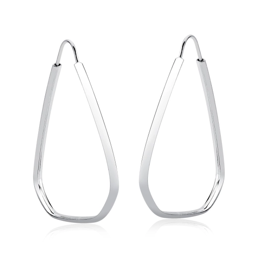 Argola Feminina de Prata 925 Triângulo 30mm Produto Argola Feminina de Prata 925 Triângulo 30mm