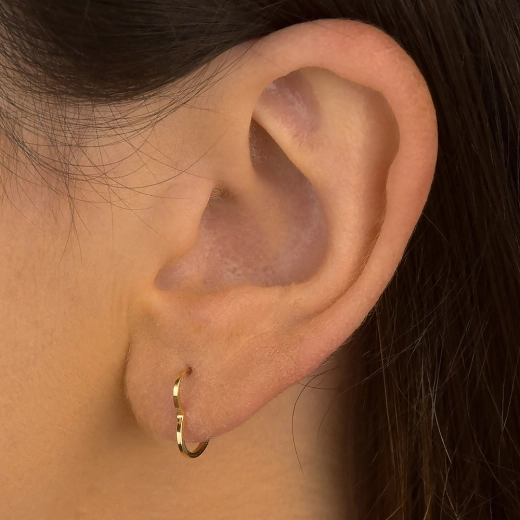 Produto Brinco Feminino Argola de Ouro 18k Coração 12mm