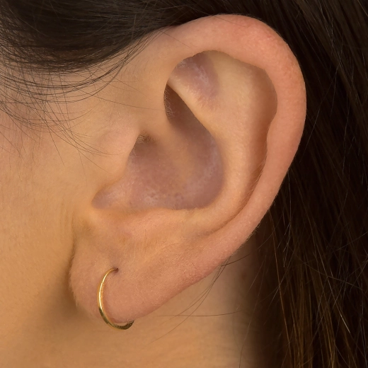 Produto Argola de Ouro 18k redonda 11,5mm fio quadrado 750