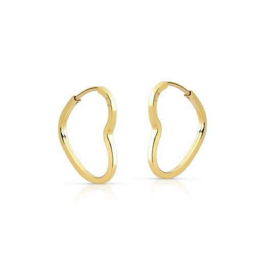 Produto Brinco Feminino Argola de Ouro 18k Coração 12mm