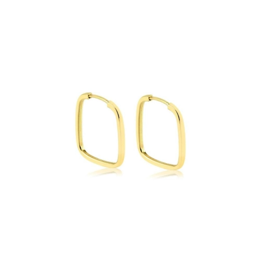 Produto Brinco Ouro 18k 750 Argola Quadrada Adulto e infantil 1.3cm