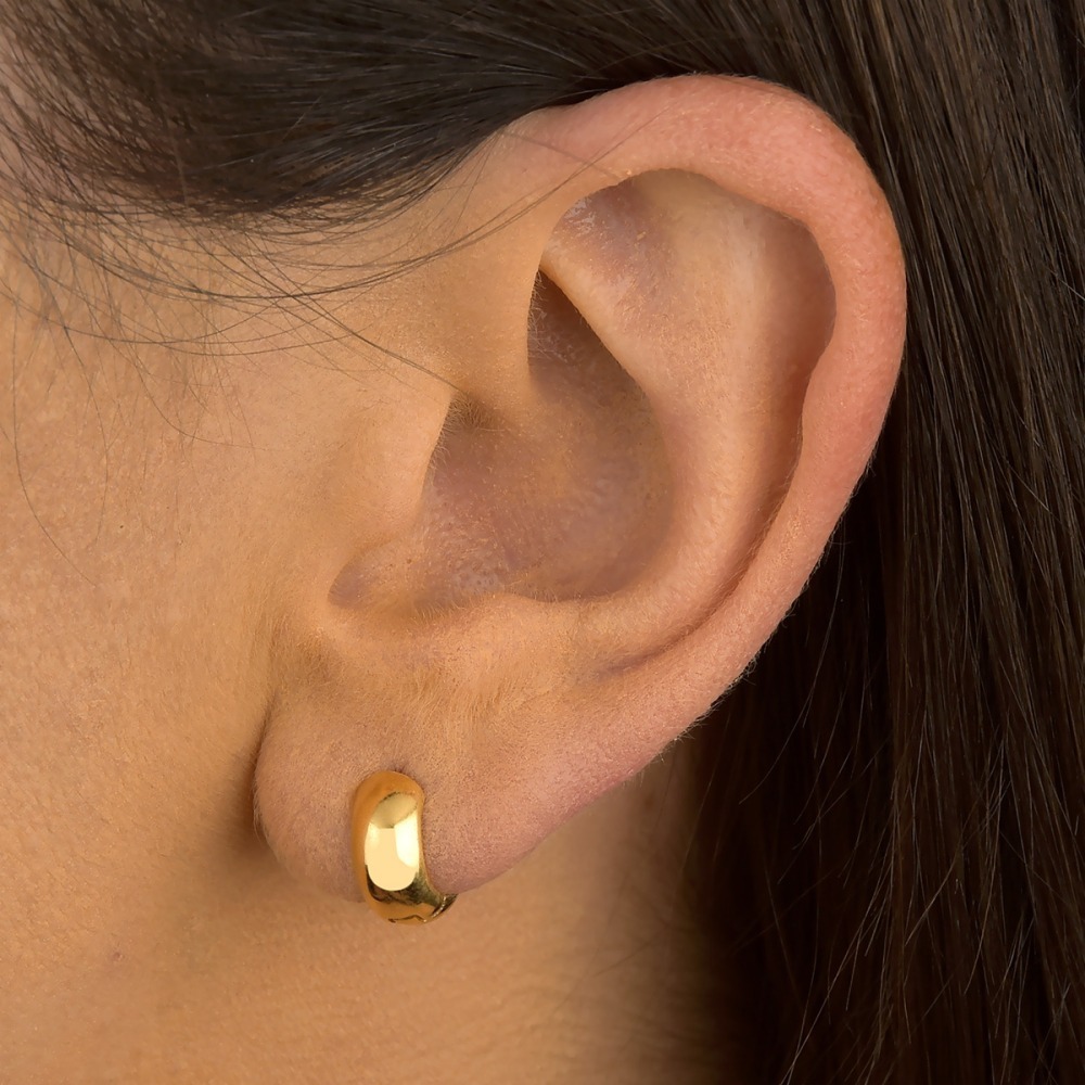 Produto Argola de Ouro 18k Redonda Lisa 11mm