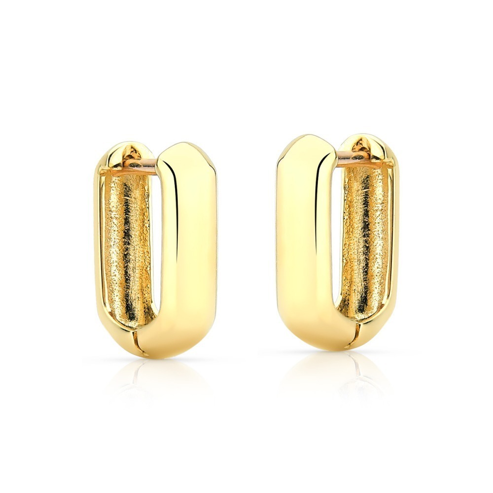 Produto Argola de Ouro 18k Retangular 11mm