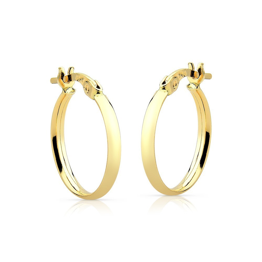 Produto Argola de Ouro Média 25mm x 3mm - Brinco Feminino de Ouro