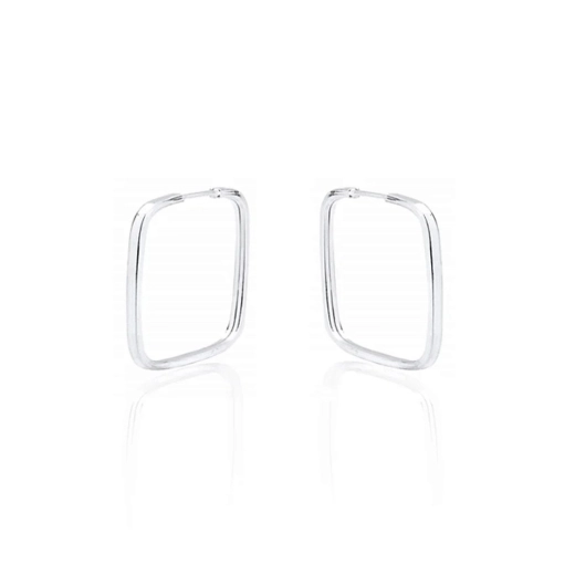 Produto Brincos argola prata 925 quadrado 20mm