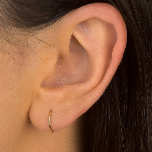 Produto Argola Feminina de Ouro 18k Redonda 1mm Fio Redondo