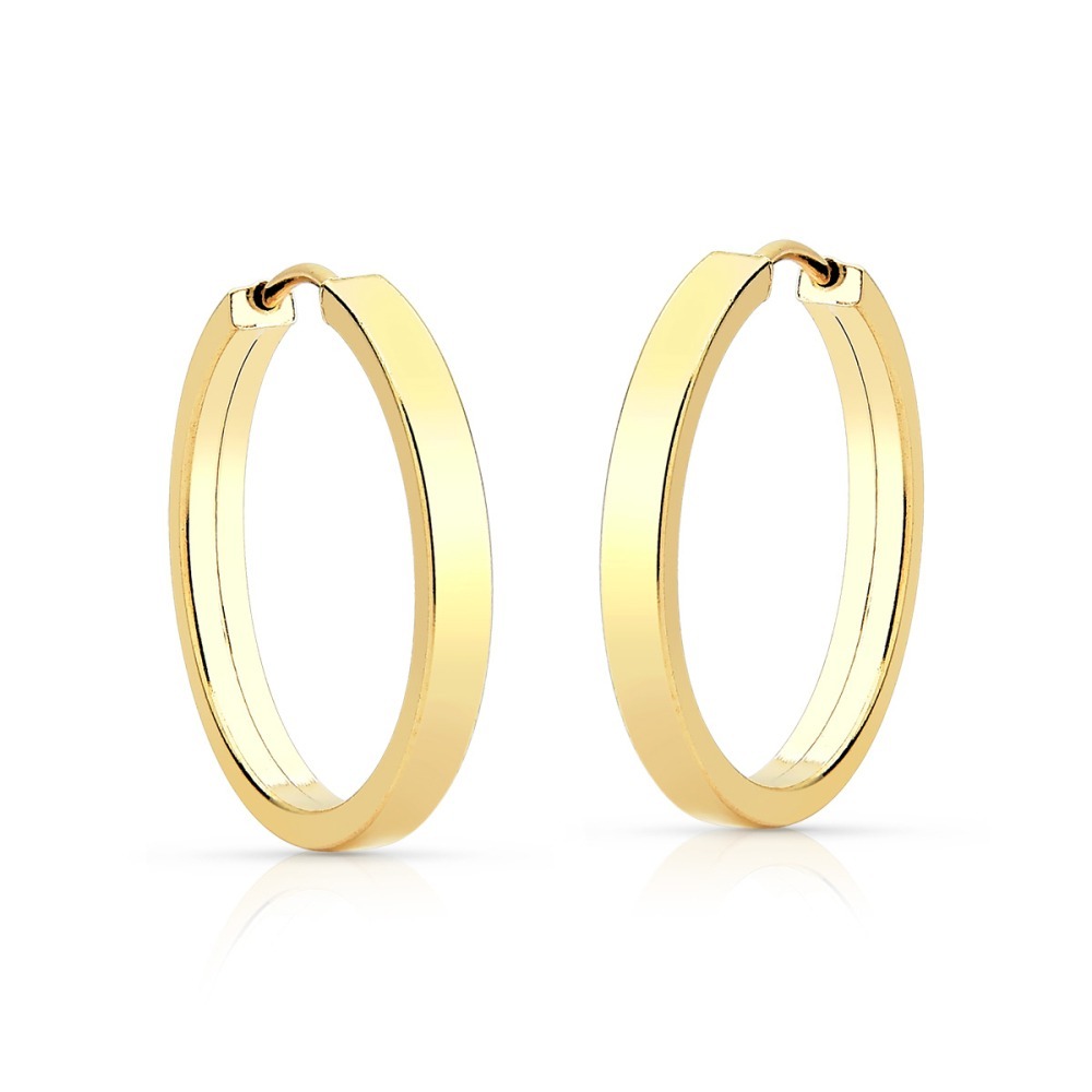 Produto Argola Feminina de Ouro 18k Redonda Fio Quadrado 2mm