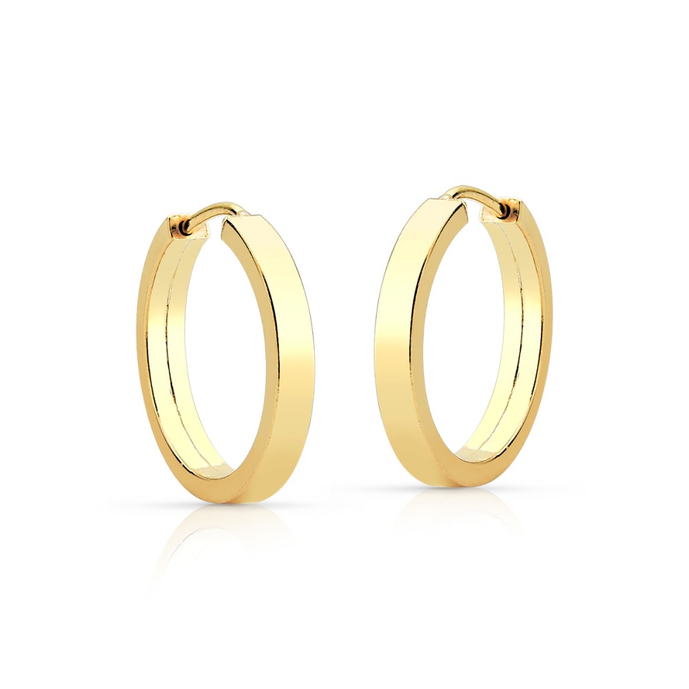 Argola Feminina de Ouro 18k Redonda Fio Quadrado 2mm Produto Argola Feminina de Ouro 18k Redonda Fio Quadrado 2mm