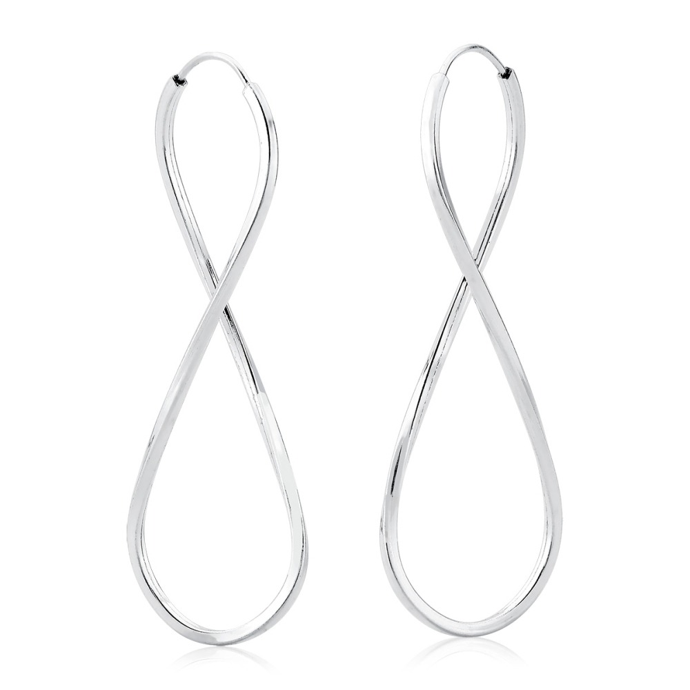 Produto Argola Feminina de Prata 925 Infinito Fio Quadrado