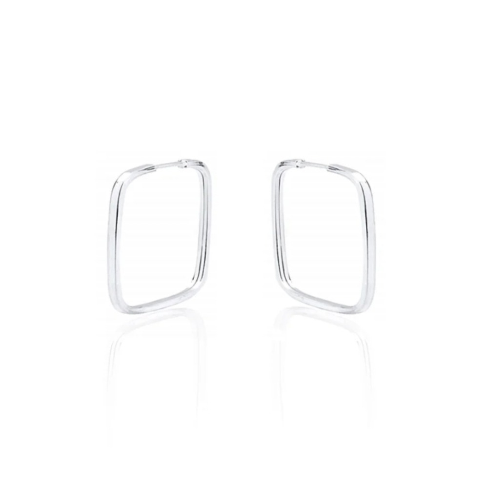 Argola Feminina de Prata 925 Quadrada 22mm Produto Argola Feminina de Prata 925 Quadrada 22mm