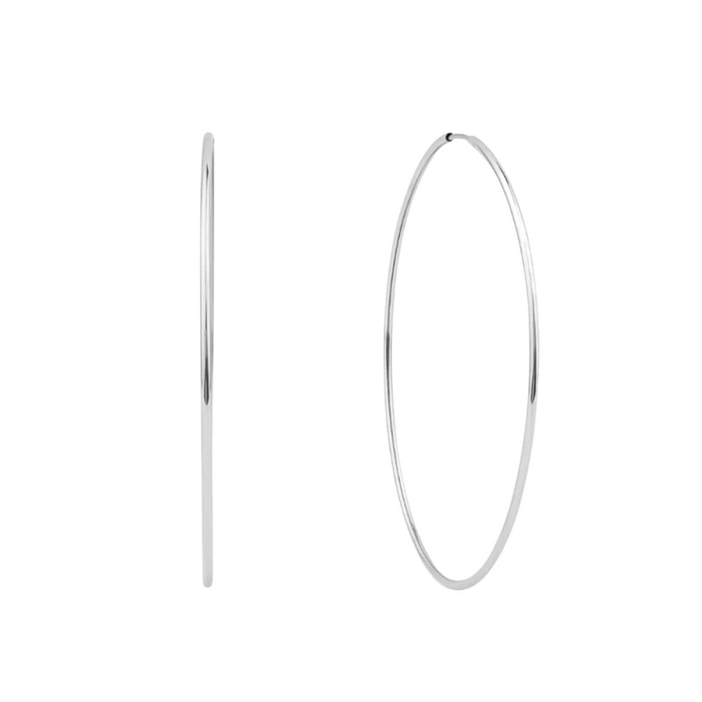 Argola Feminina de Prata 925 Redonda 75mm Produto Argola Feminina de Prata 925 Redonda 75mm