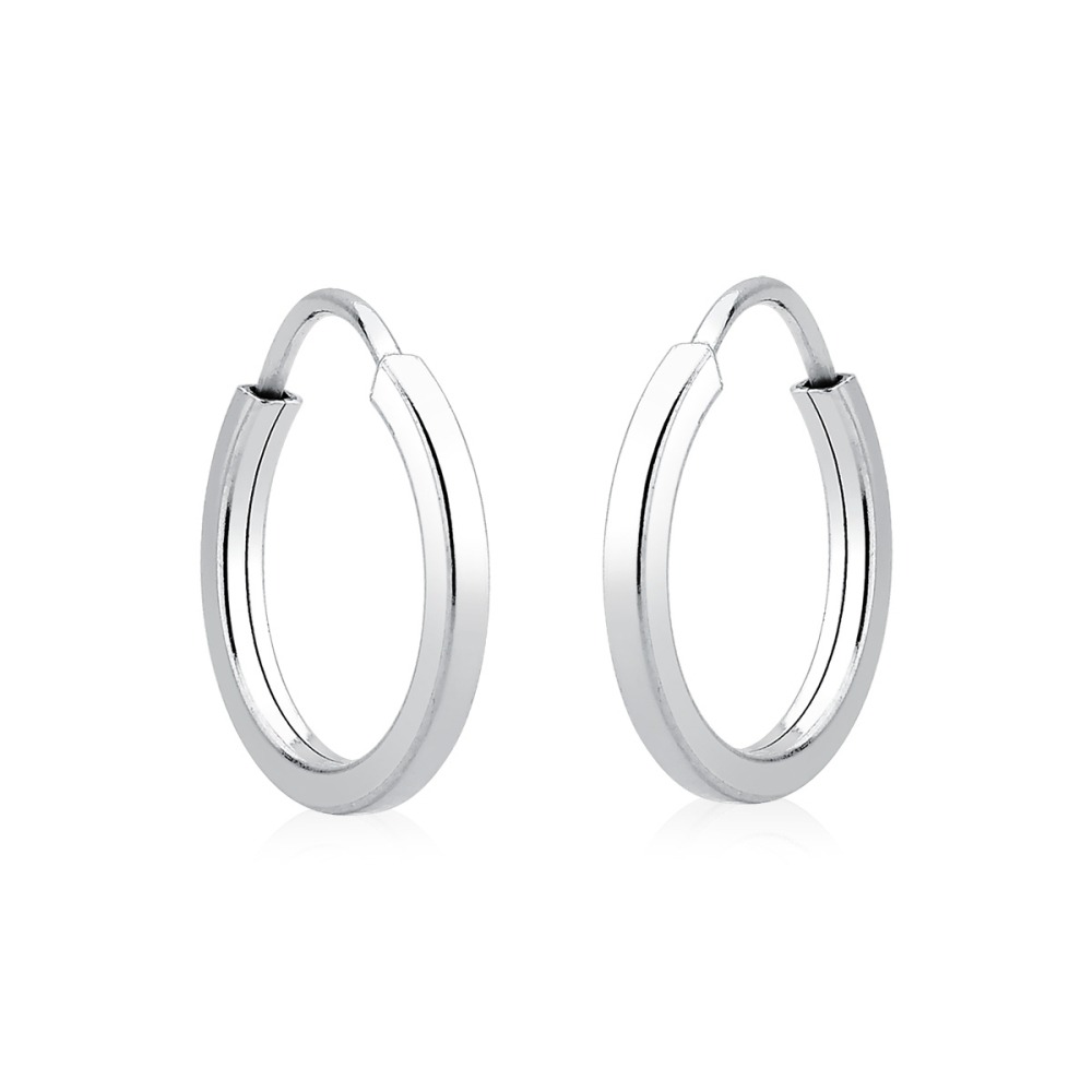 Produto Argola Feminina de Prata 925 Redonda com Fio Quadrado