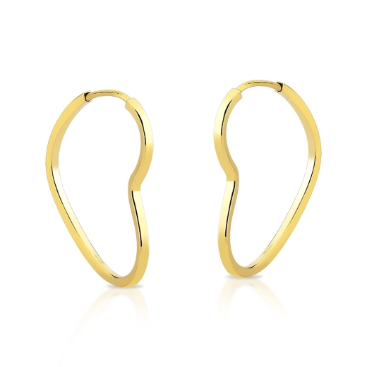 Brinco de Ouro Argola Feminina coração 19mm Produto Brinco de Ouro Argola Feminina coração 19mm