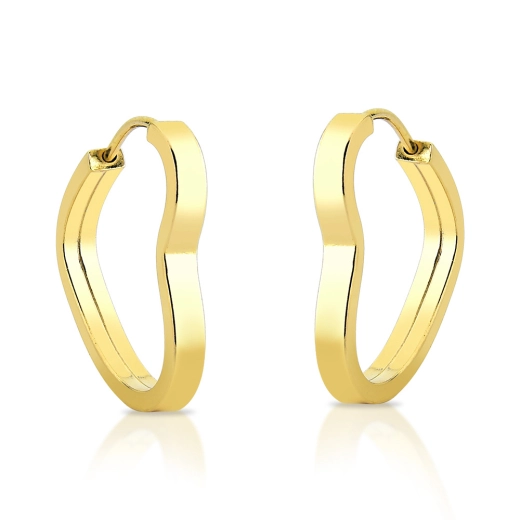Produto Argola Feminina de Ouro 18k Coração largo grande 2.1cm