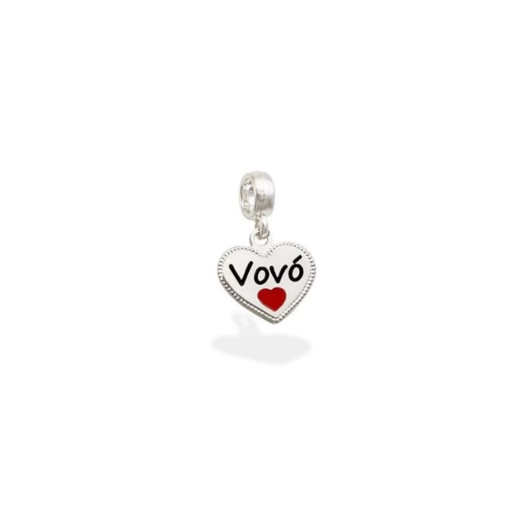 Produto Berloque para Pulseira de Prata 925 Coração Vovó