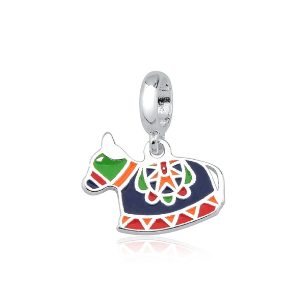 Berloque de Prata 925 Boi Bumbá Resinado Produto Berloque de Prata 925 Boi Bumbá Resinado