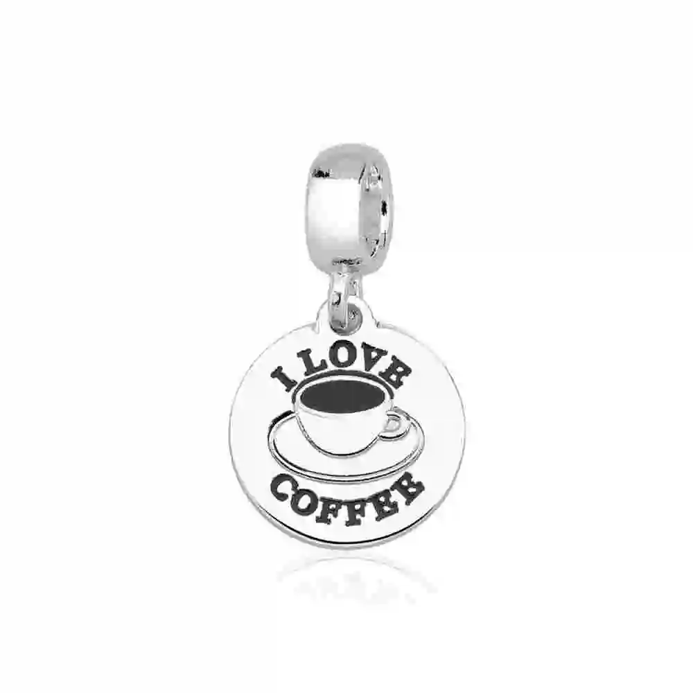 Berloque de Prata 925 I Love Coffee Produto Berloque de Prata 925 I Love Coffee