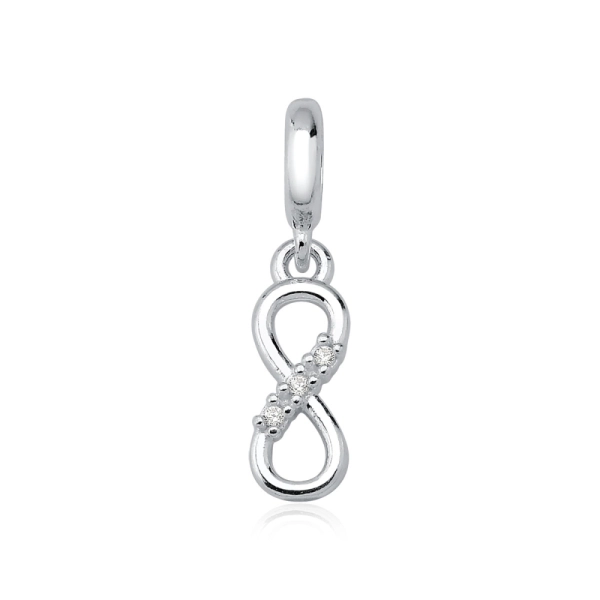 Produto Berloque de Prata 925 Infinito com Zircônias