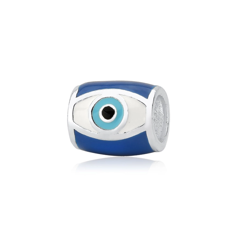Produto Berloque de Prata 925 Olho Grego Resinado Passador
