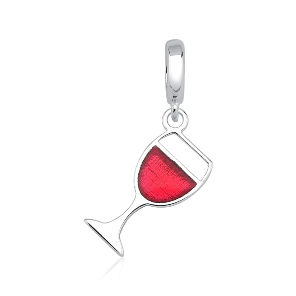 Produto Berloque de Prata 925 Taça de Vinho Resinada