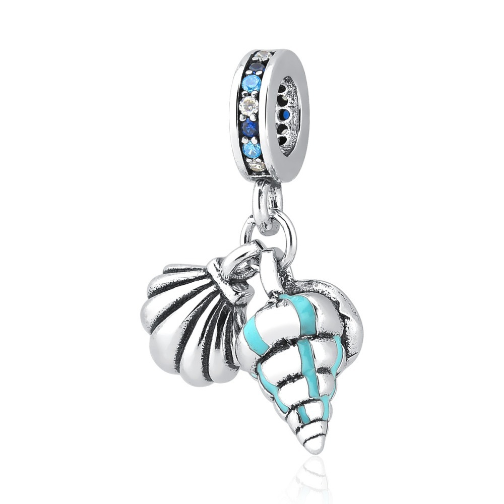 Berloque para Pulseira de Prata 925 Concha e Concha Caracol Produto Berloque para Pulseira de Prata 925 Concha e Concha Caracol