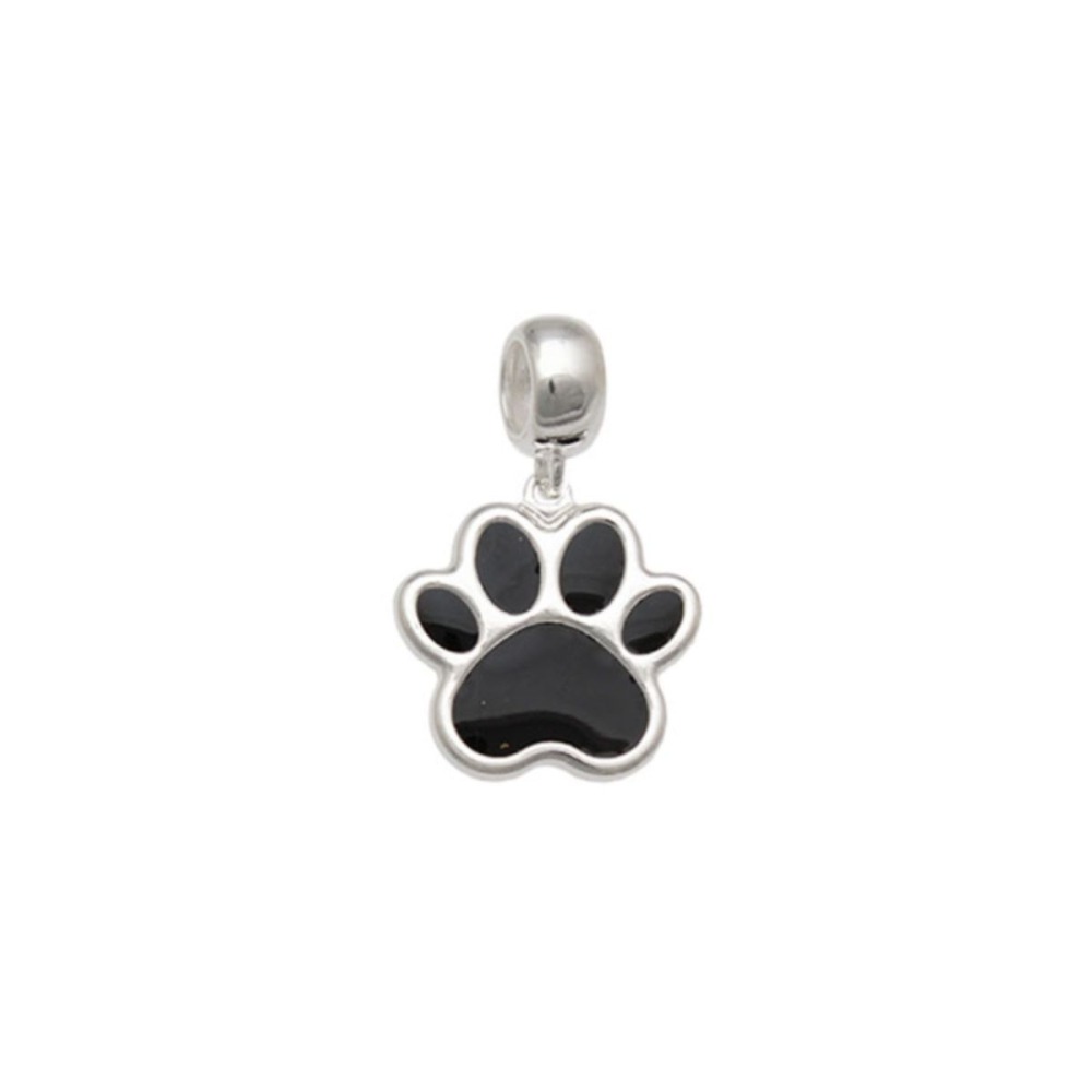 Produto Berloque para Pulseira de Prata 925 Pata de Cachorro Resinado 15mm
