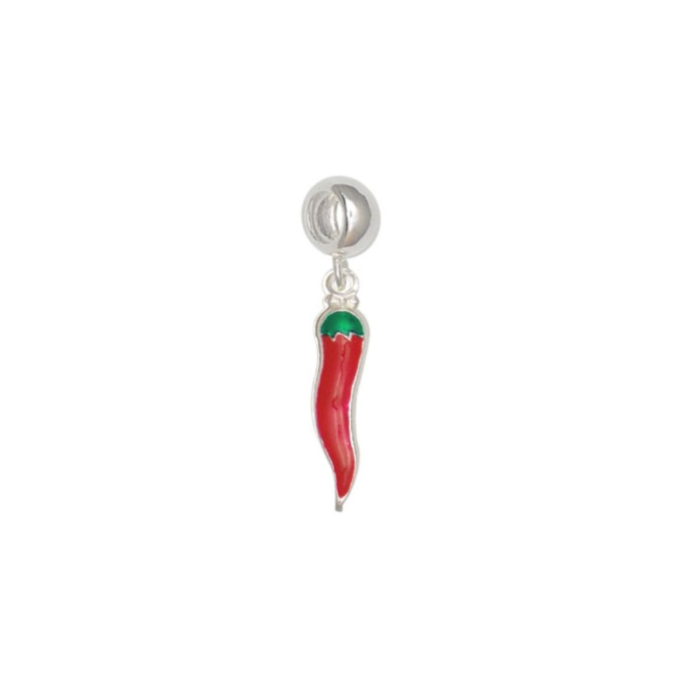 Produto Berloque para Pulseira de Prata 925 Pimenta Resinada 24mm
