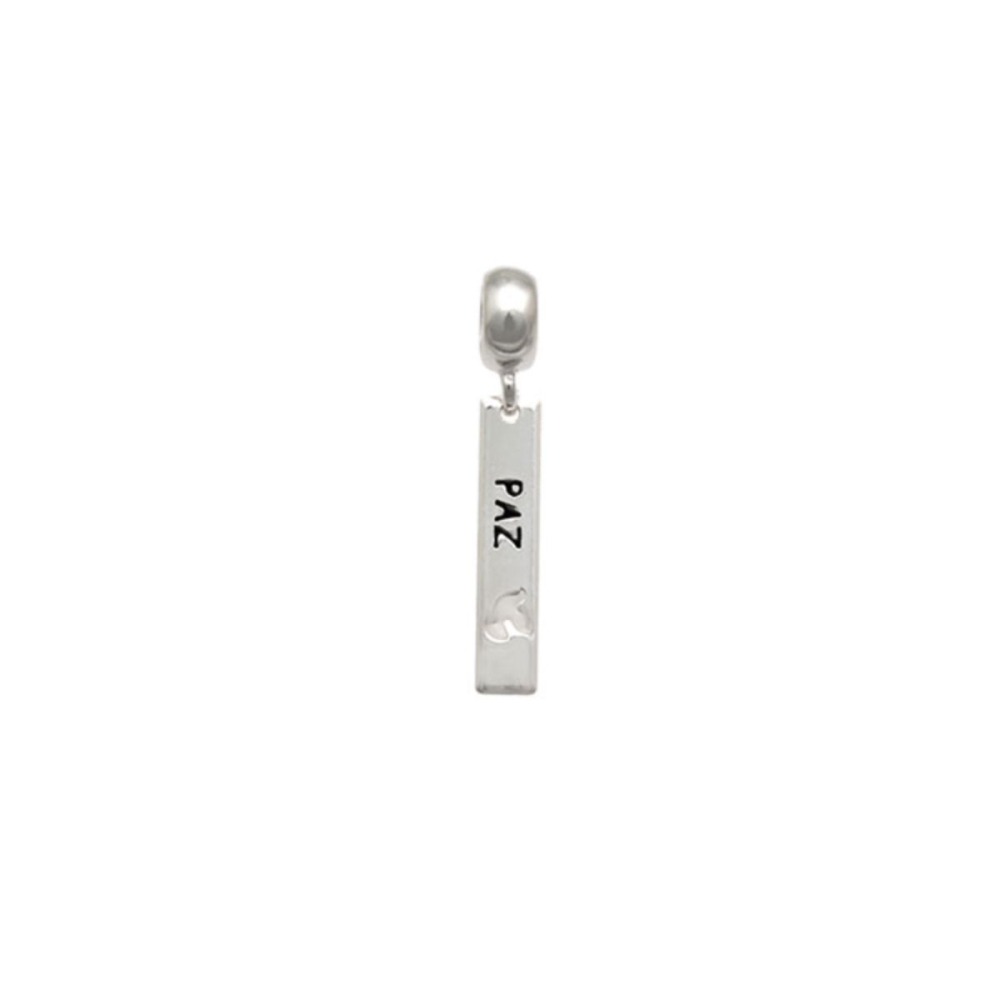 Berloque para Pulseira de Prata 925 Placa Paz Produto Berloque para Pulseira de Prata 925 Placa Paz