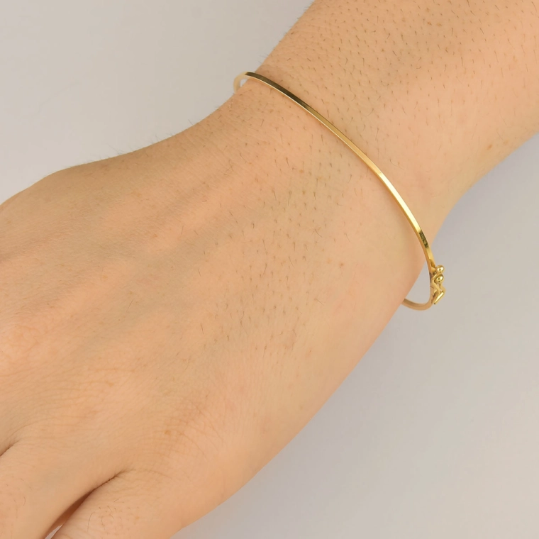 Bracelete de Ouro 18k Fio Quadrado Liso Produto Bracelete de Ouro 18k Fio Quadrado Liso