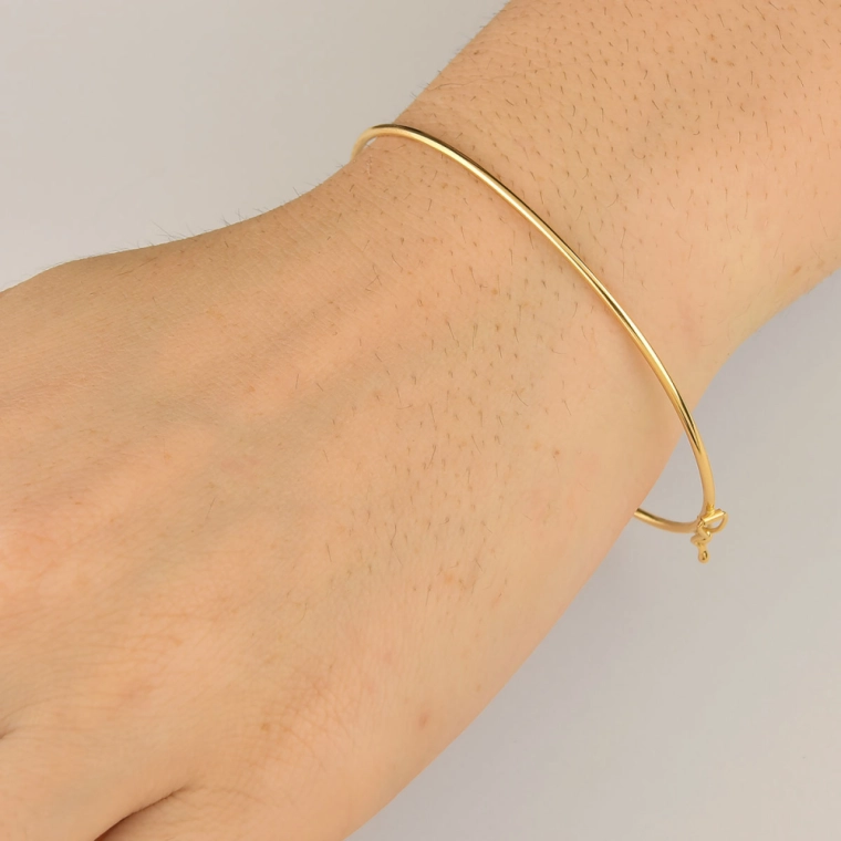 Bracelete de Ouro 18k Fio Redondo Liso Produto Bracelete de Ouro 18k Fio Redondo Liso