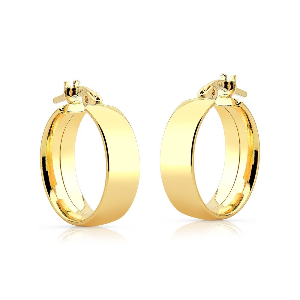 Produto Brinco Argola click larga 5mm ouro 18k 750