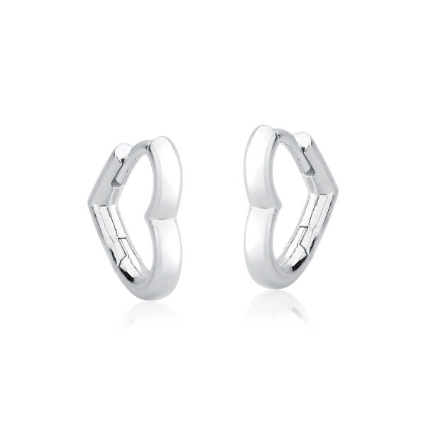 Produto Brinco Argola de Prata 925 Click Coração Vazado