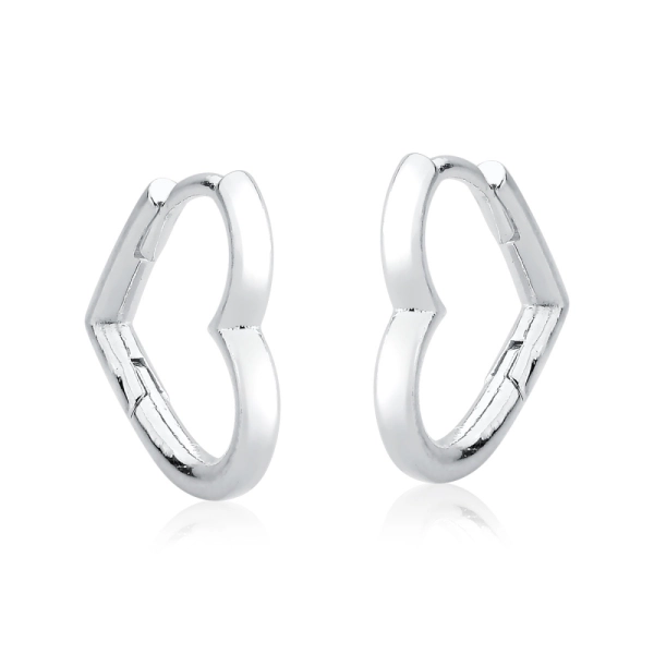 Produto Brinco Argola de Prata 925 Click Coração Vazado