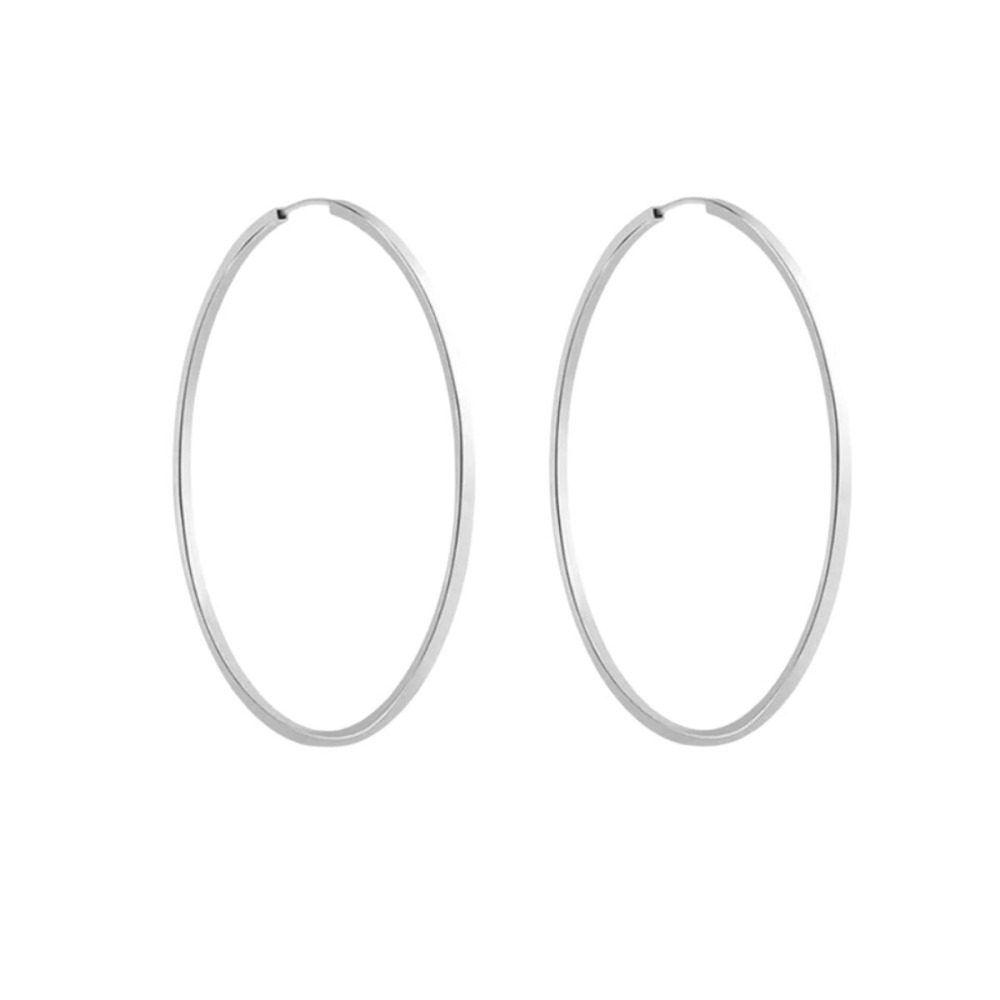 Produto Brinco Argola de Prata 925 Redonda com 60mm Fio Quadrado