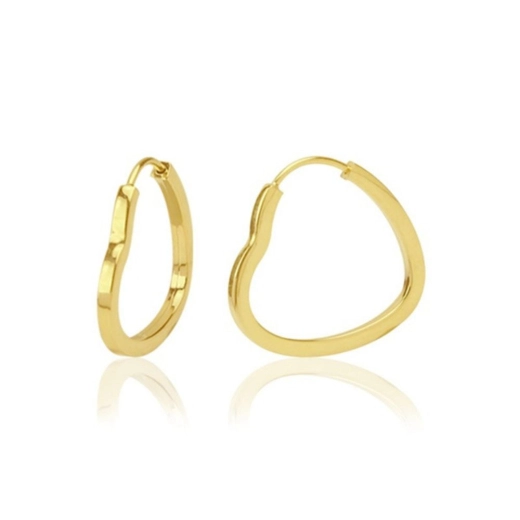 Argola ouro 18k coração 16mm 750 Produto Argola ouro 18k coração 16mm 750