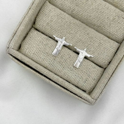 Produto Brinco Feminino de Prata 925 Cristo Redentor