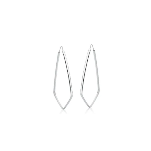 Produto Brinco argola balãozinho fio quadrado prata 925 45mm