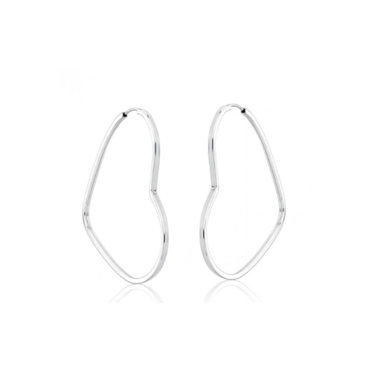 Brinco Argola coração fio quadrado 50mm grande Produto Brinco Argola coração fio quadrado 50mm grande