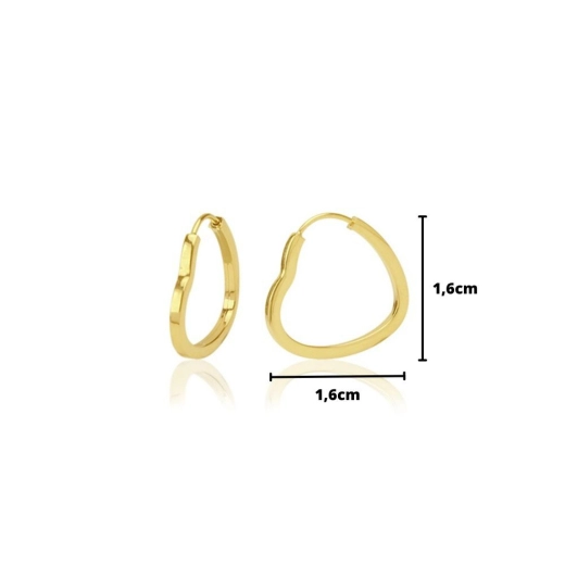 Argola ouro 18k coração 16mm 750 Produto Argola ouro 18k coração 16mm 750