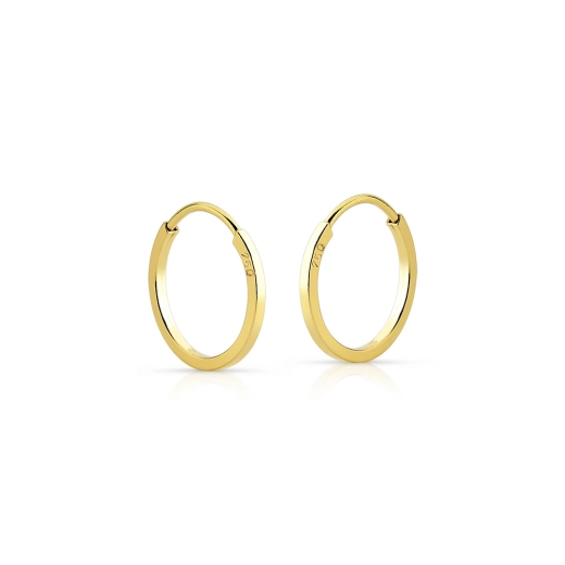 Produto Argola de Ouro 18k Redonda 10mm fio quadrado 750