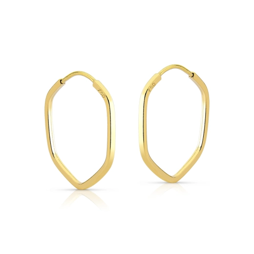 Produto Brinco Argola Sextavada 15mm Ouro 18k