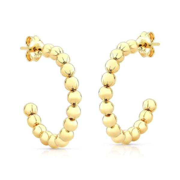 Produto Brinco de Ouro 18k Argola com Esferas