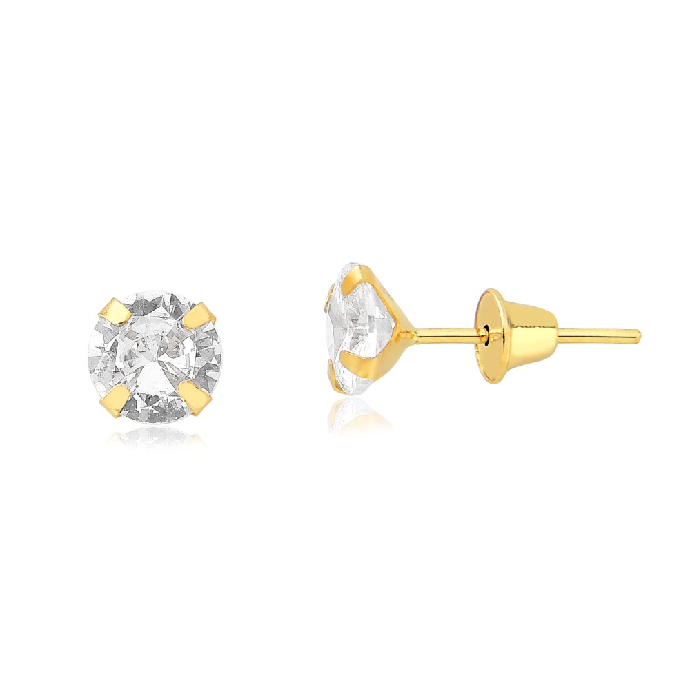 Produto Brinco de Ouro 18k Redondo com 3mm
