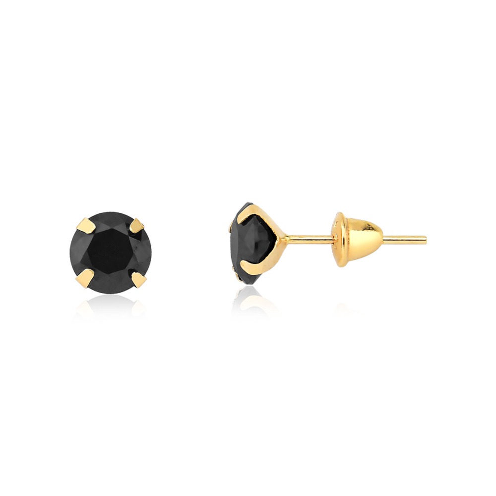 Produto Brinco de Ouro 18k Redondo com 4mm