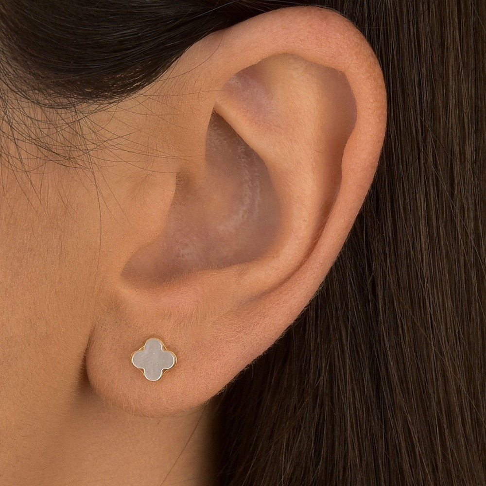 Produto Brinco de Ouro 18k Trevo com 6mm