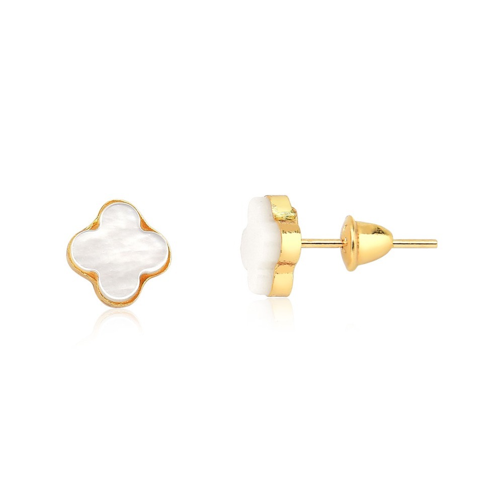Produto Brinco de Ouro 18k Trevo com 6mm
