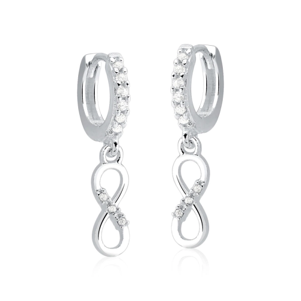 Produto Brinco de Prata 925 Argola Click com Infinito