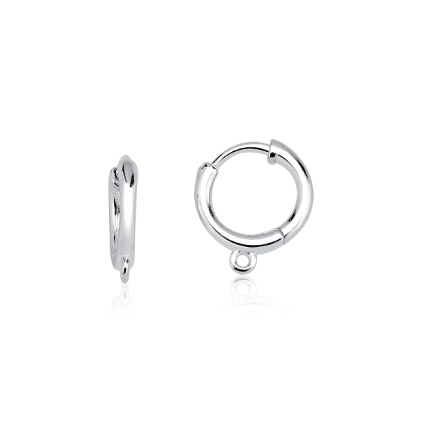 Produto Brinco de Prata 925 Argola Click Para Pingentes | Fio Redondo