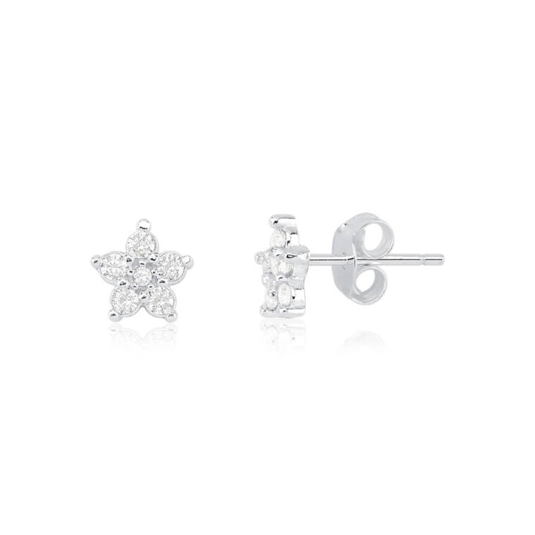 Produto Brinco de Prata 925 Florzinha com Zircônias